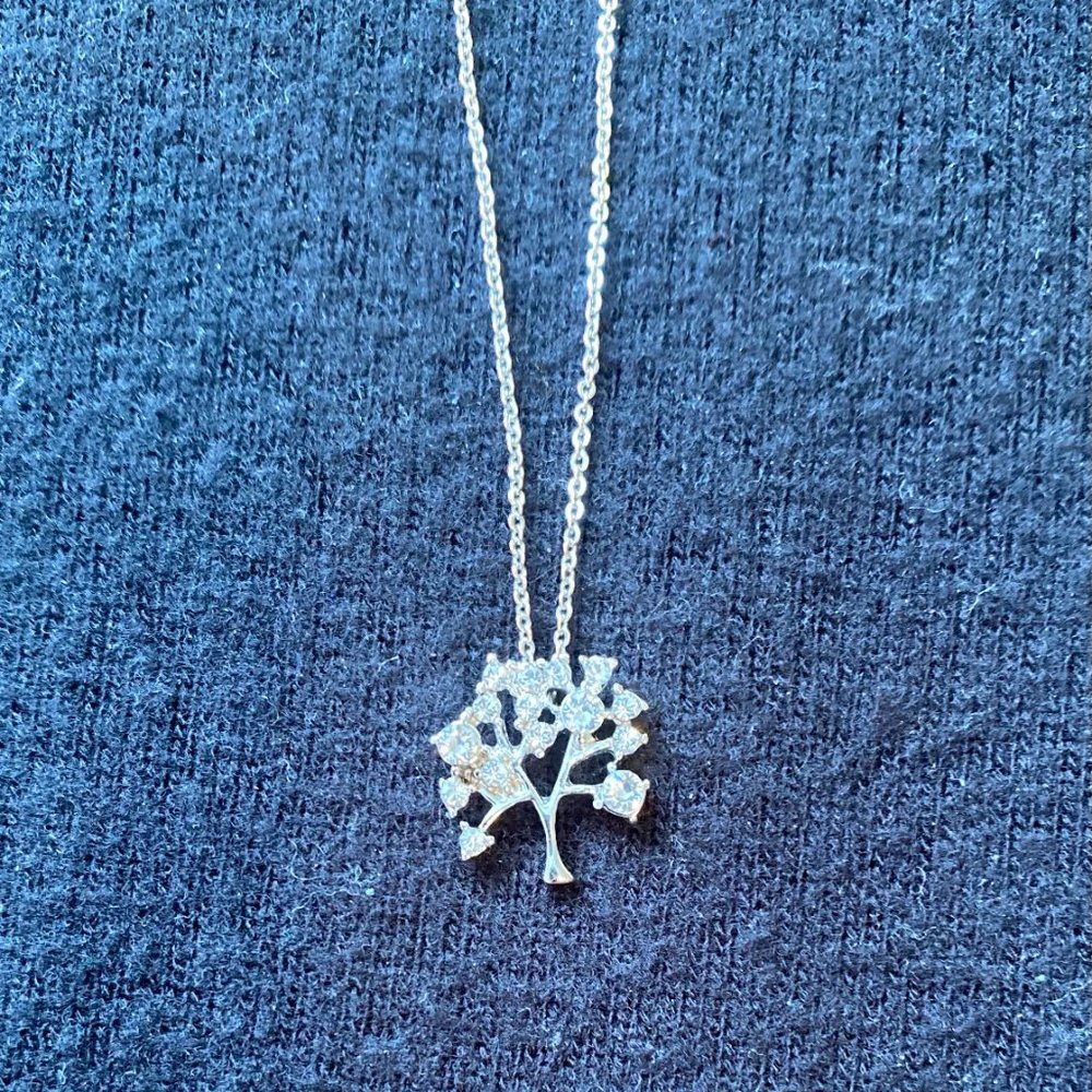 Sterling silver chain with "diamond" tree.